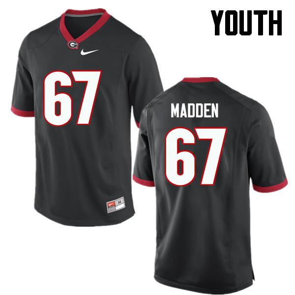 Georgia Bulldogs Youth Sam Madden #67 Black Stitched College UGA Football Jersey 23ZL015NC